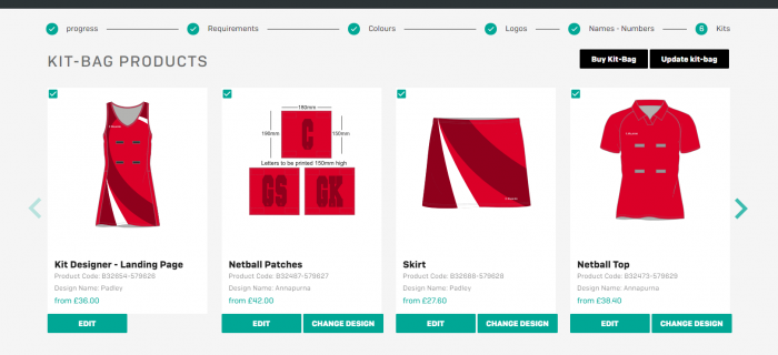 Kit Designer Kitbag Screenshot